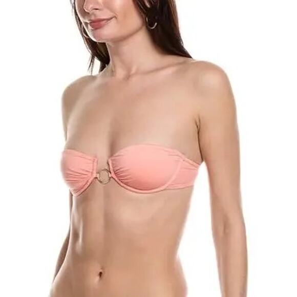 Monica Hansen Beachwear NWT‎ Icon Underwire Bikini Top in Coral Medium MSRP $190 - Picture 1 of 4